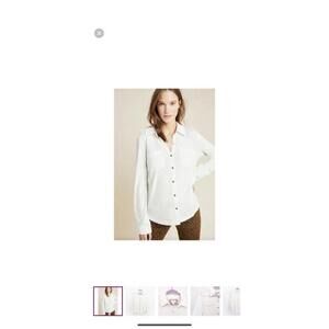 NWT Maeve Anthropologie Knit Button Down white sz s